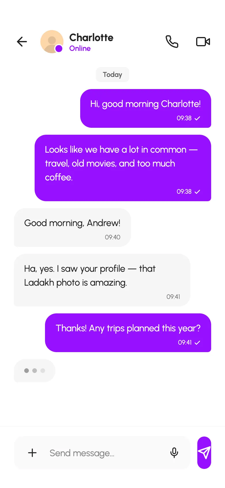 Datify conversation screen
