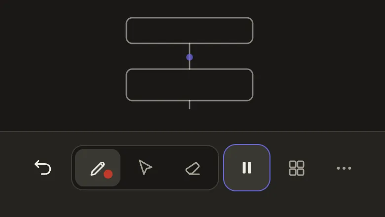 DrawLapse compact bar, the same controls centered on a narrow screen