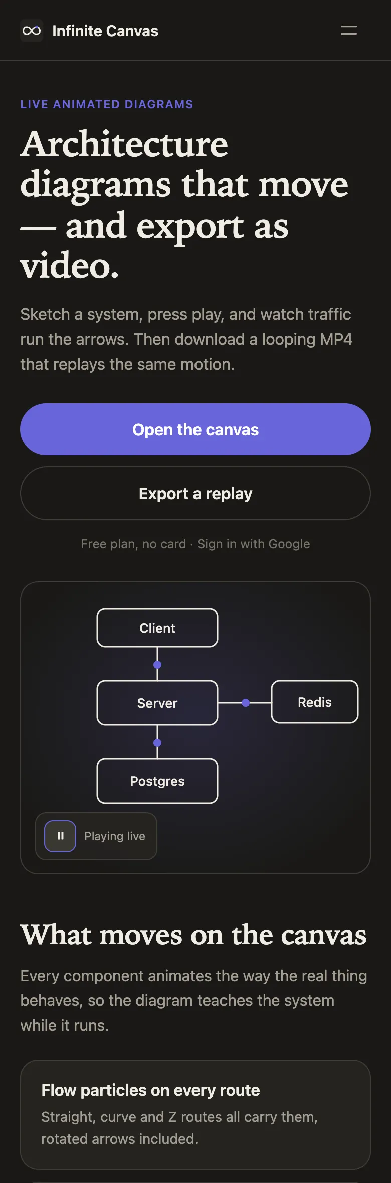 DrawLapse marketing home at phone width